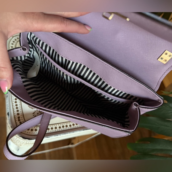 Kate Spade Cameron Street Byrdie Saddle Lilac Petal Crossbody Bag - Picture 4 of 13